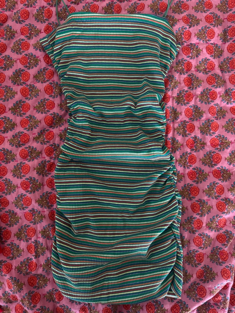 Princess Polly Green Striped Mini Dress